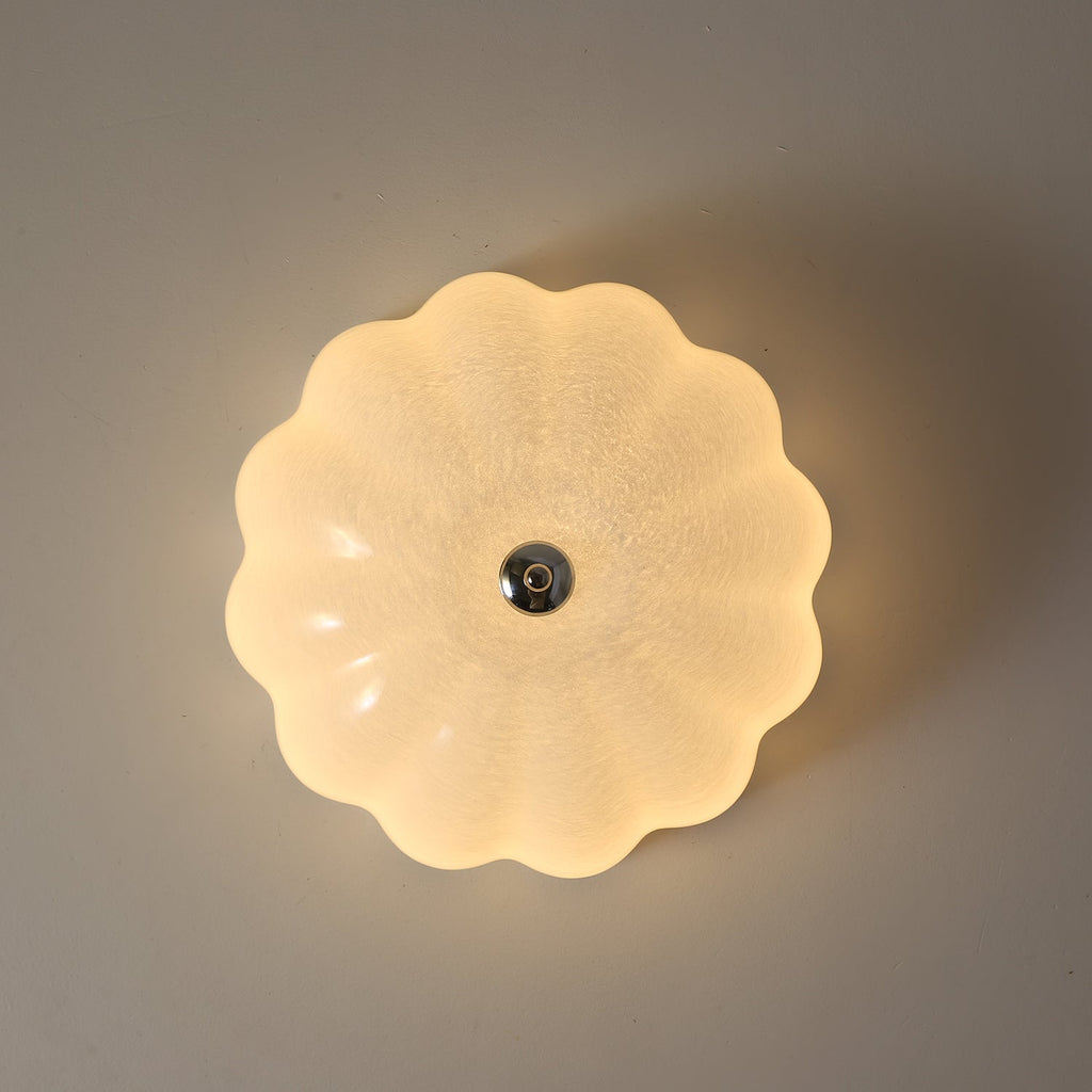 Uphaara Plafonnier en Verre Opale Coquillage Moderne - Neutralighting