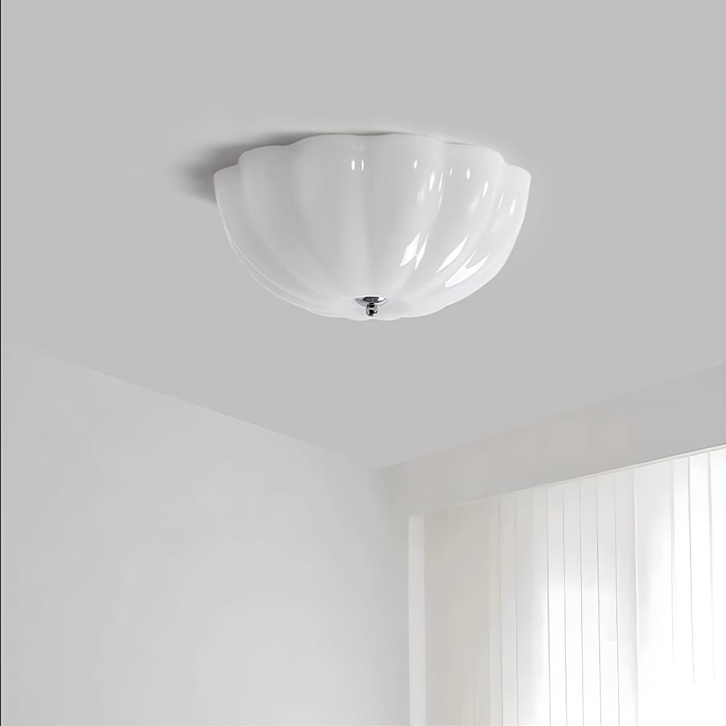 Uphaara Plafonnier en Verre Opale Coquillage Moderne - Neutralighting
