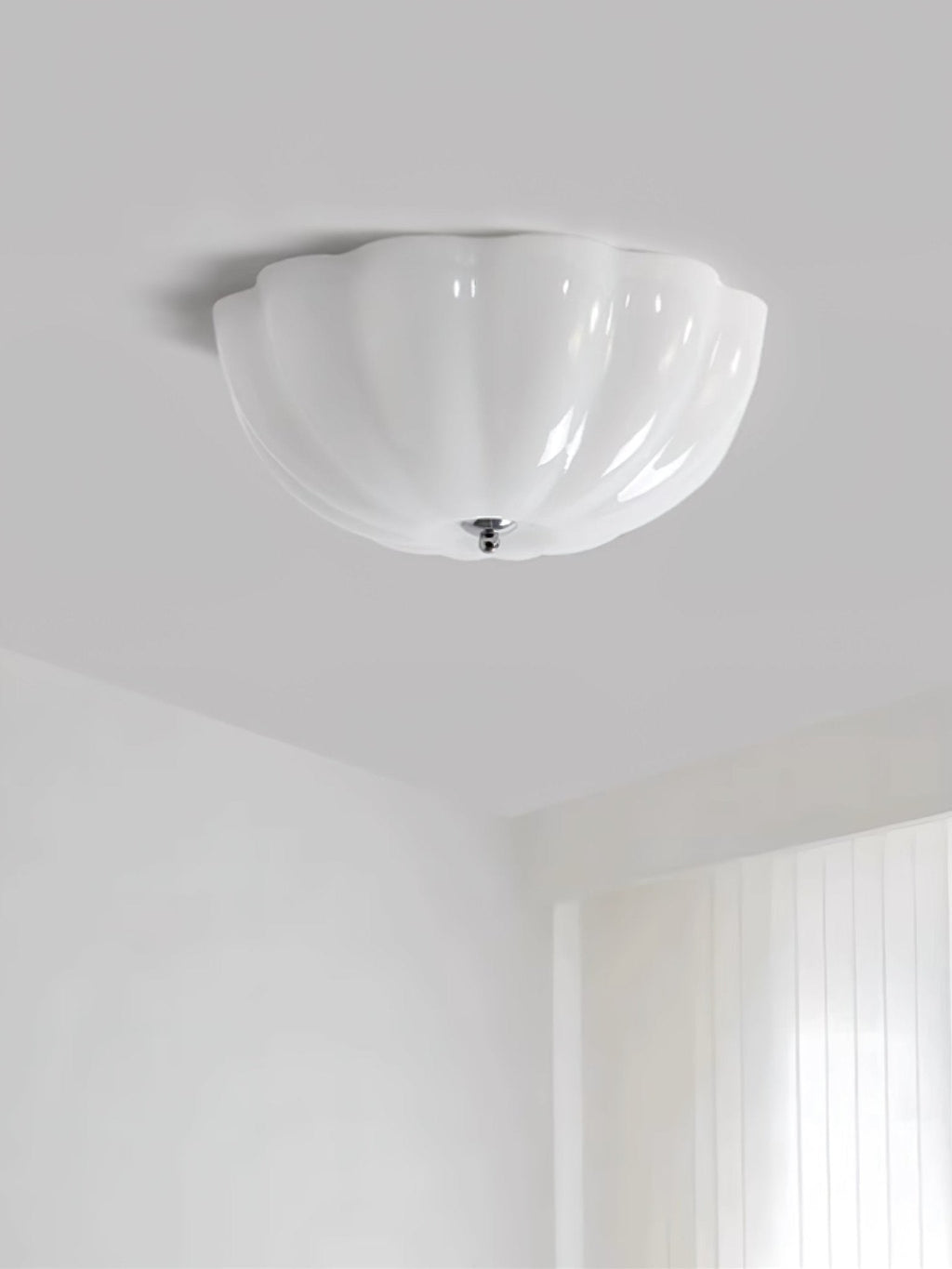 Uphaara Plafonnier en Verre Opale Coquillage Moderne - Neutralighting