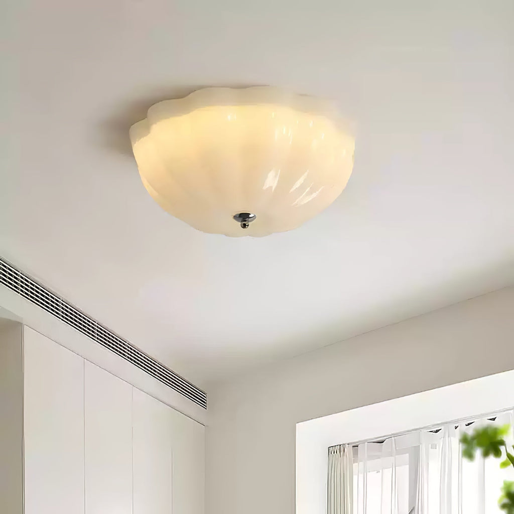 Uphaara Plafonnier en Verre Opale Coquillage Moderne - Neutralighting
