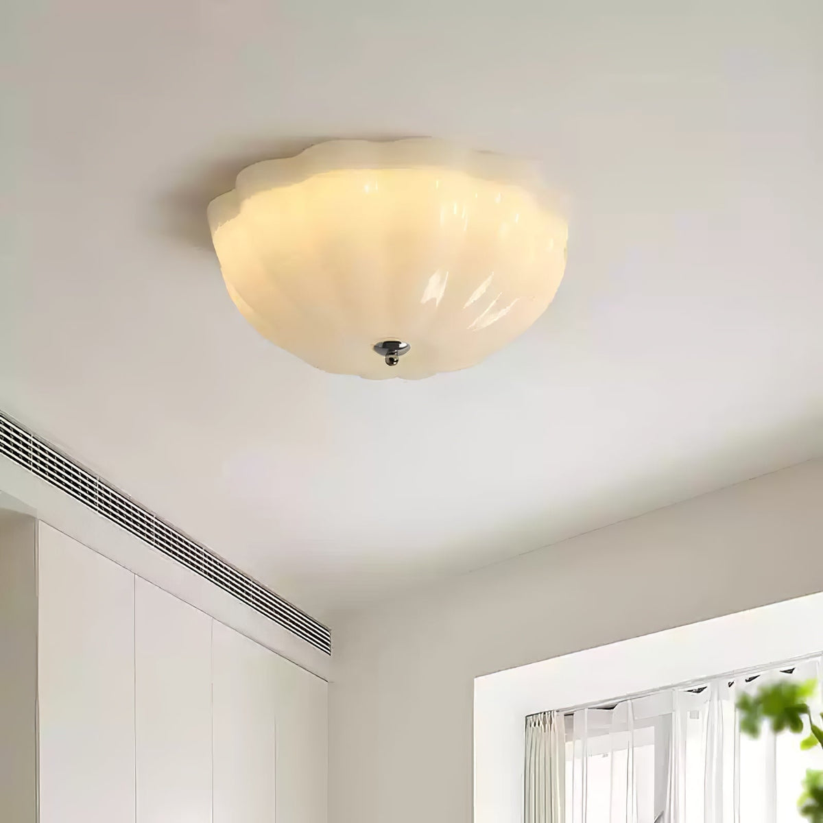 Uphaara Plafonnier en Verre Opale Coquillage Moderne - Neutralighting