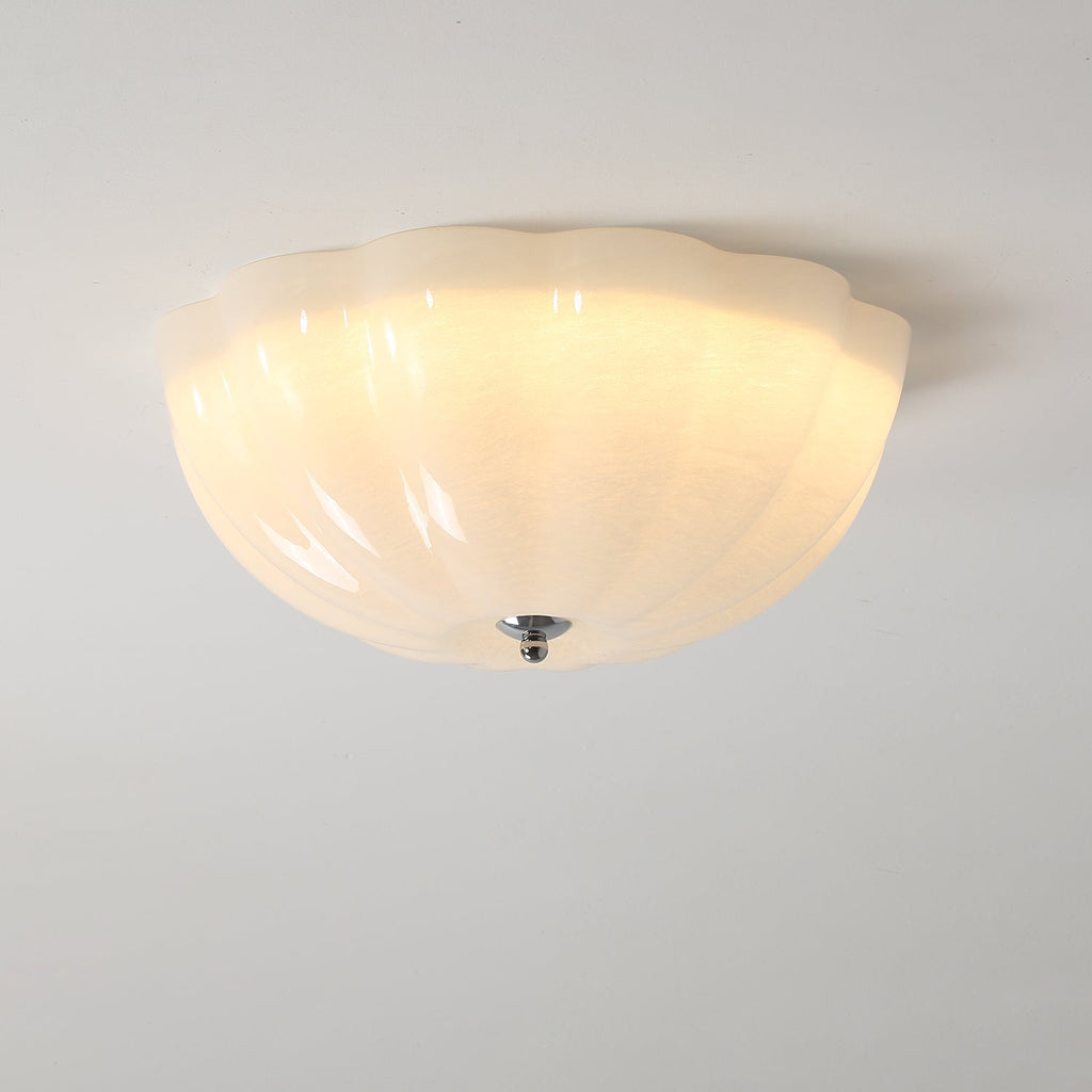 Uphaara Plafonnier en Verre Opale Coquillage Moderne - Neutralighting