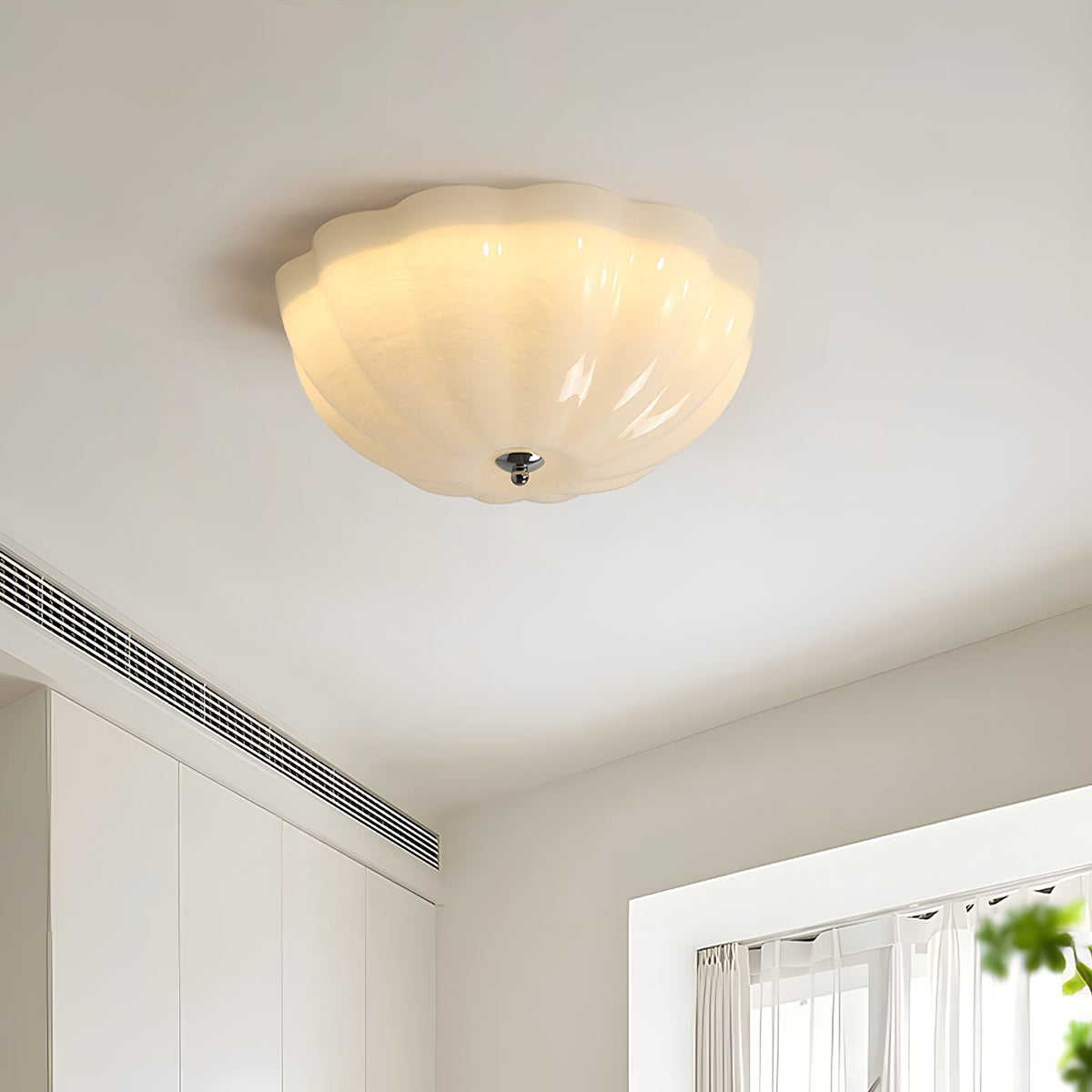 Uphaara Plafonnier en Verre Opale Coquillage Moderne - Neutralighting