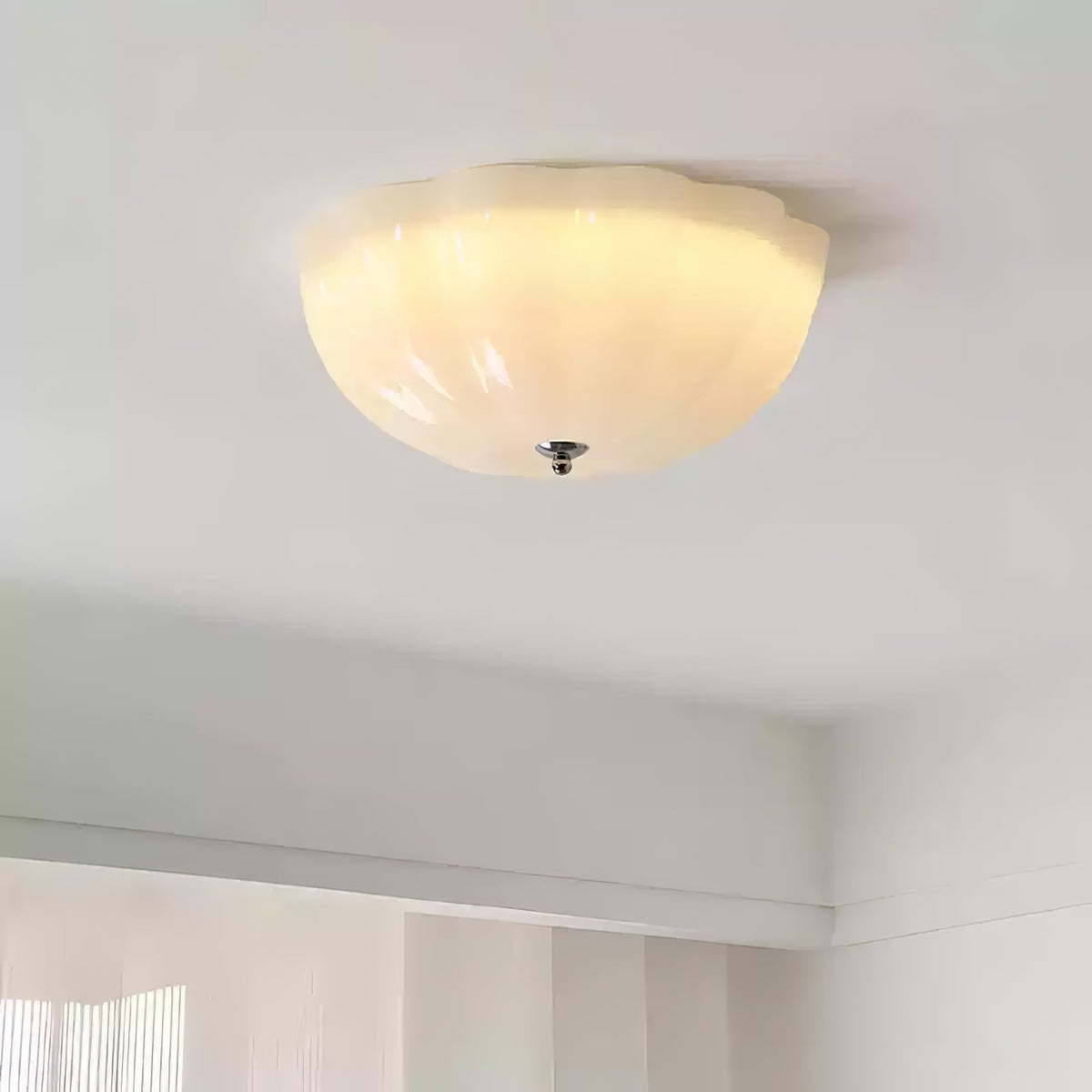 Uphaara Plafonnier en Verre Opale Coquillage Moderne - Neutralighting