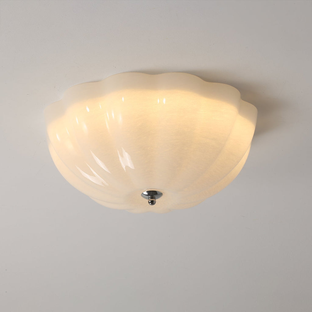 Uphaara Plafonnier en Verre Opale Coquillage Moderne - Neutralighting