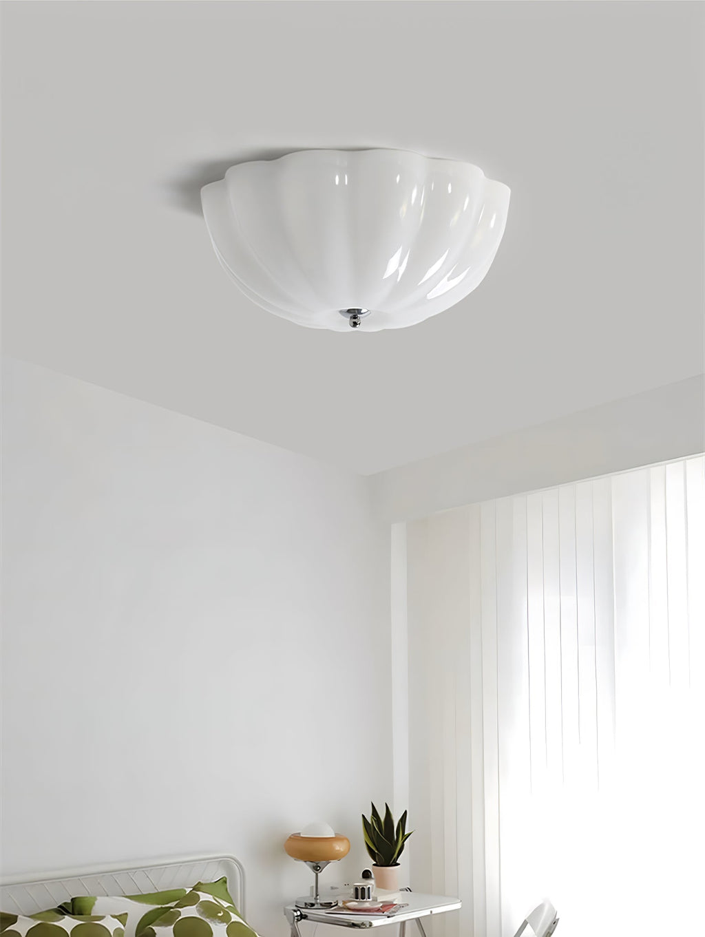 Uphaara Plafonnier en Verre Opale Coquillage Moderne - Neutralighting