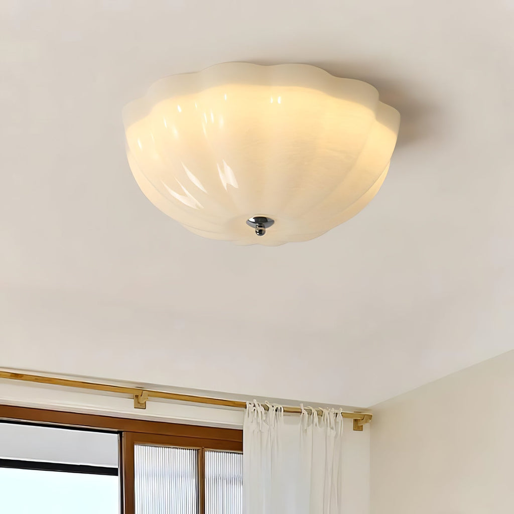 Uphaara Plafonnier en Verre Opale Coquillage Moderne - Neutralighting
