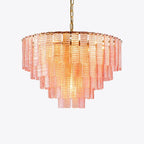 Aurora Lustre Rose Murano Verre Superposé Vintage Luxe - Neutralighting
