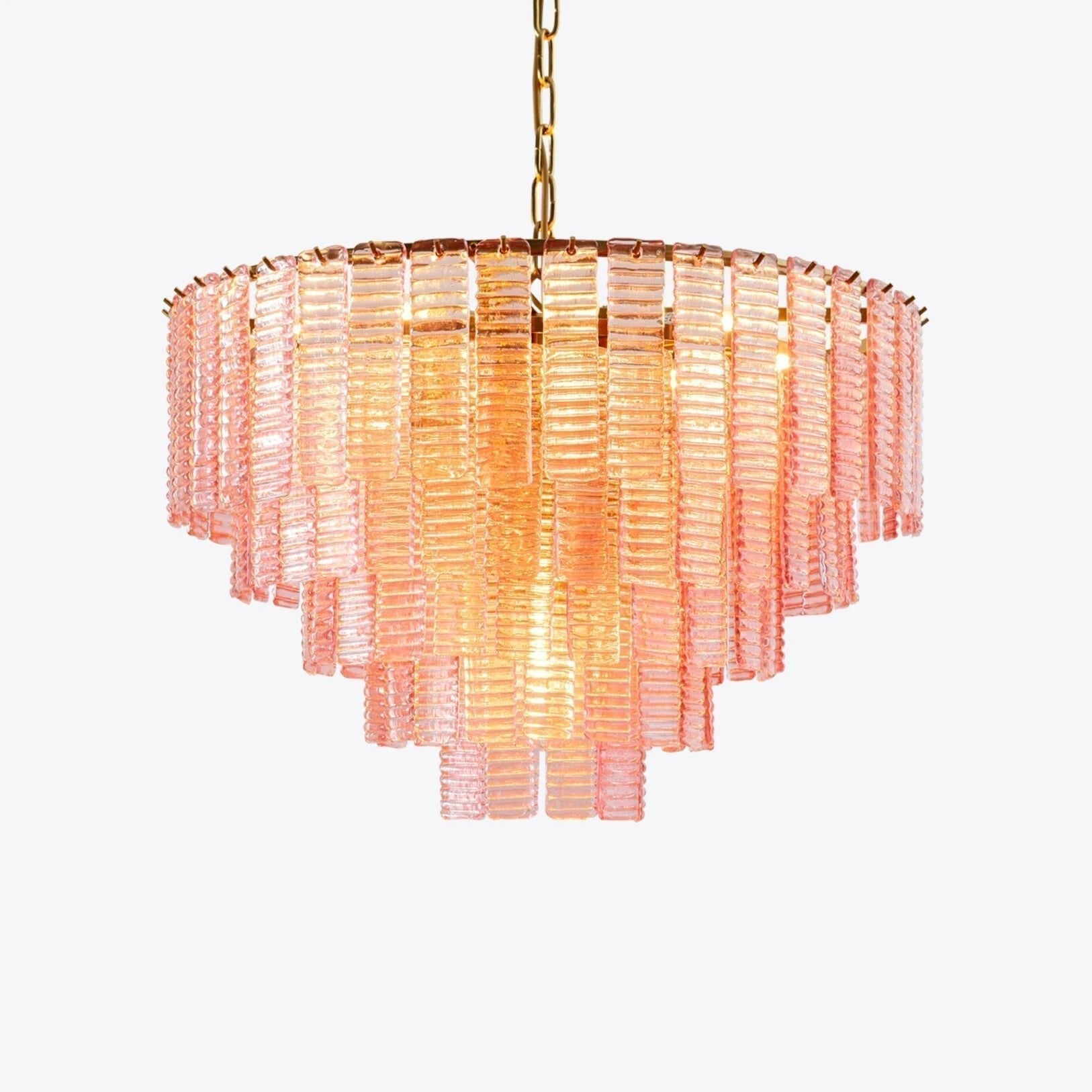 Aurora Lustre Rose Murano Verre Superposé Vintage Luxe - Neutralighting