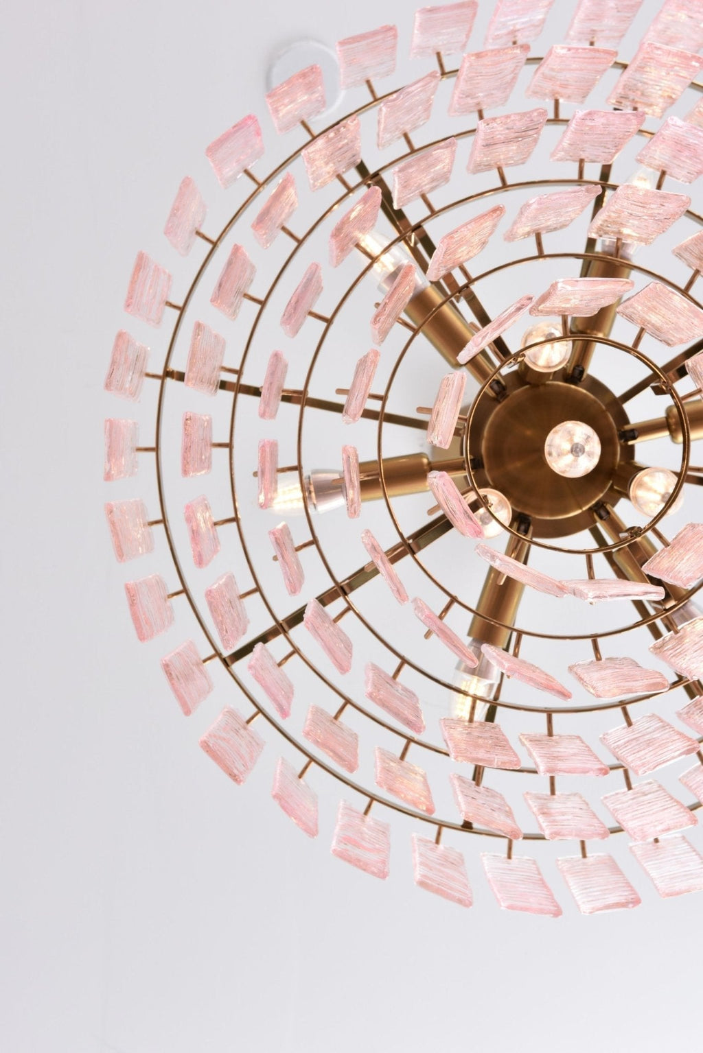 Aurora Lustre Rose Murano Verre Superposé Vintage Luxe - Neutralighting