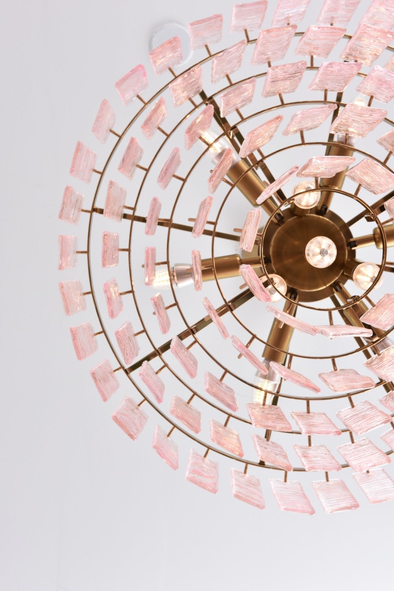 Aurora Lustre Rose Murano Verre Superposé Vintage Luxe - Neutralighting