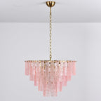 Aurora Lustre Rose Murano Verre Superposé Vintage Luxe - Neutralighting