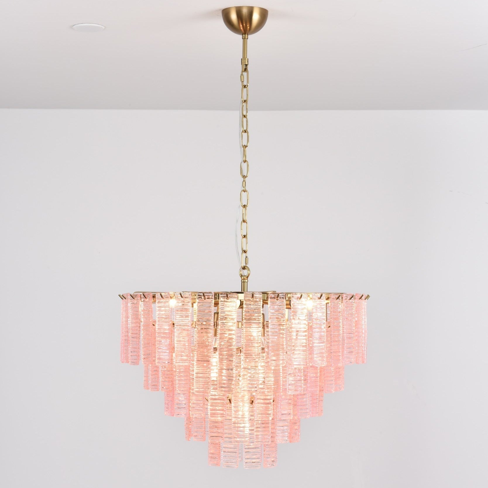Aurora Lustre Rose Murano Verre Superposé Vintage Luxe - Neutralighting