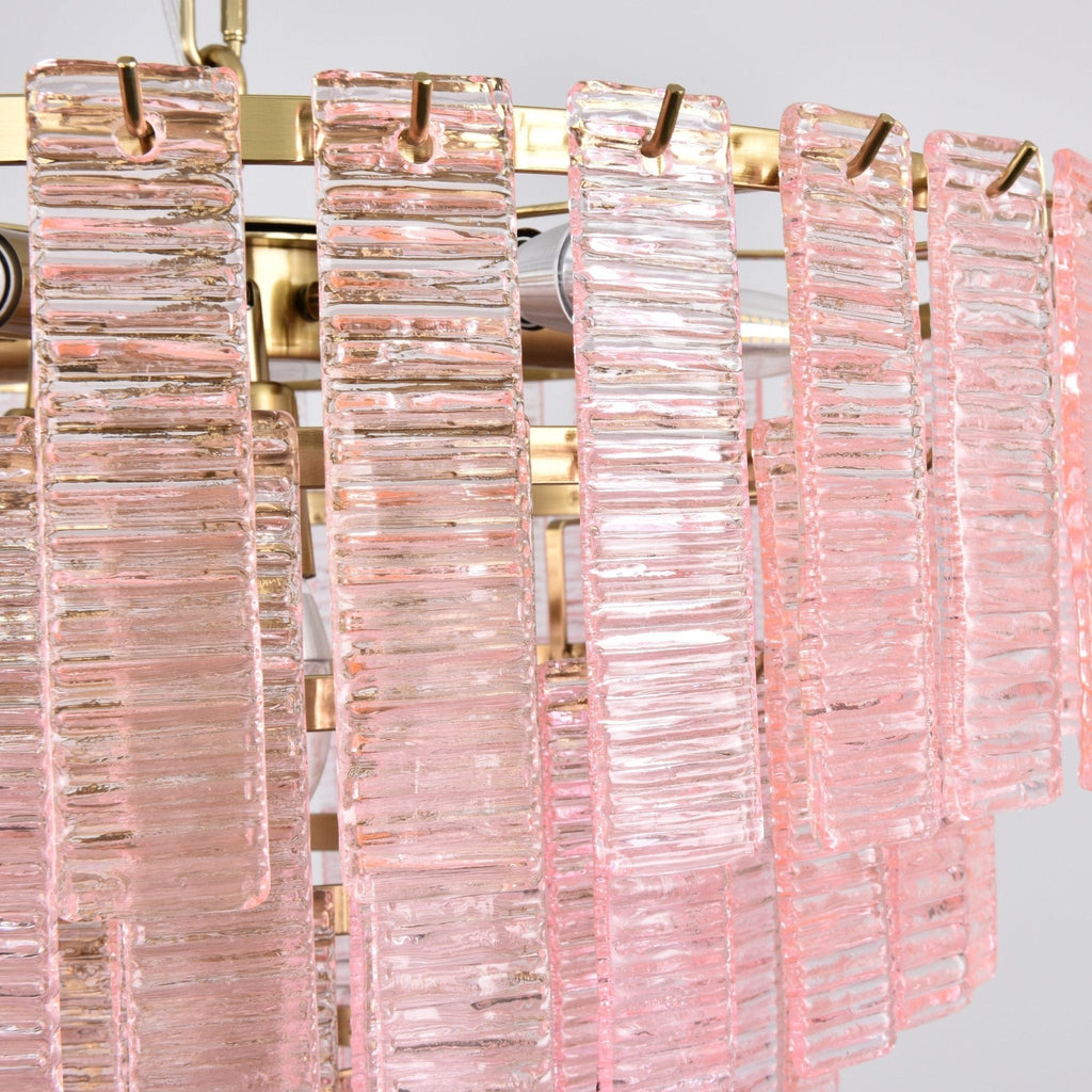 Aurora Lustre Rose Murano Verre Superposé Vintage Luxe - Neutralighting