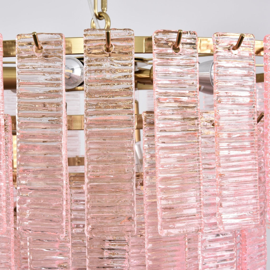 Aurora Lustre Rose Murano Verre Superposé Vintage Luxe - Neutralighting