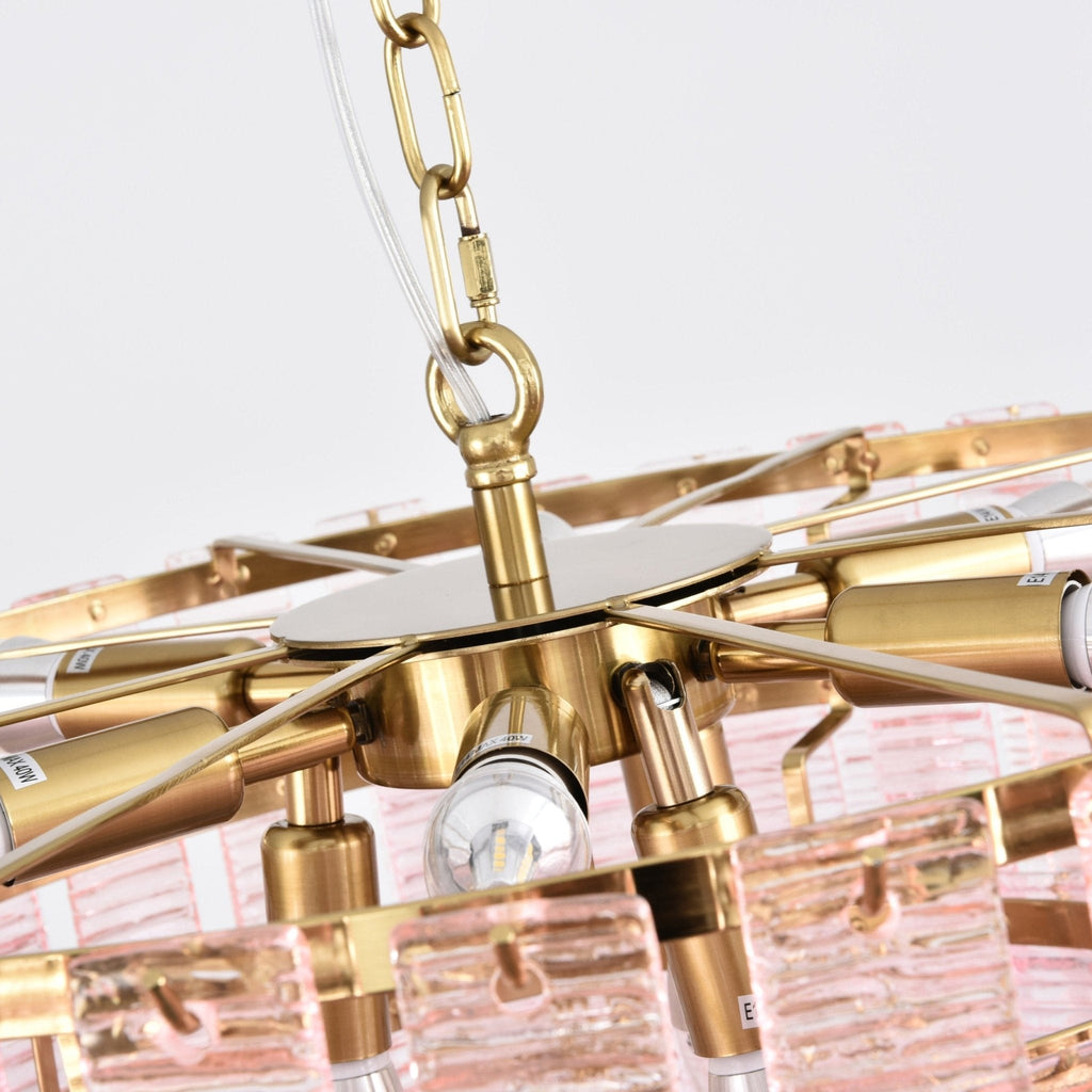 Aurora Lustre Rose Murano Verre Superposé Vintage Luxe - Neutralighting