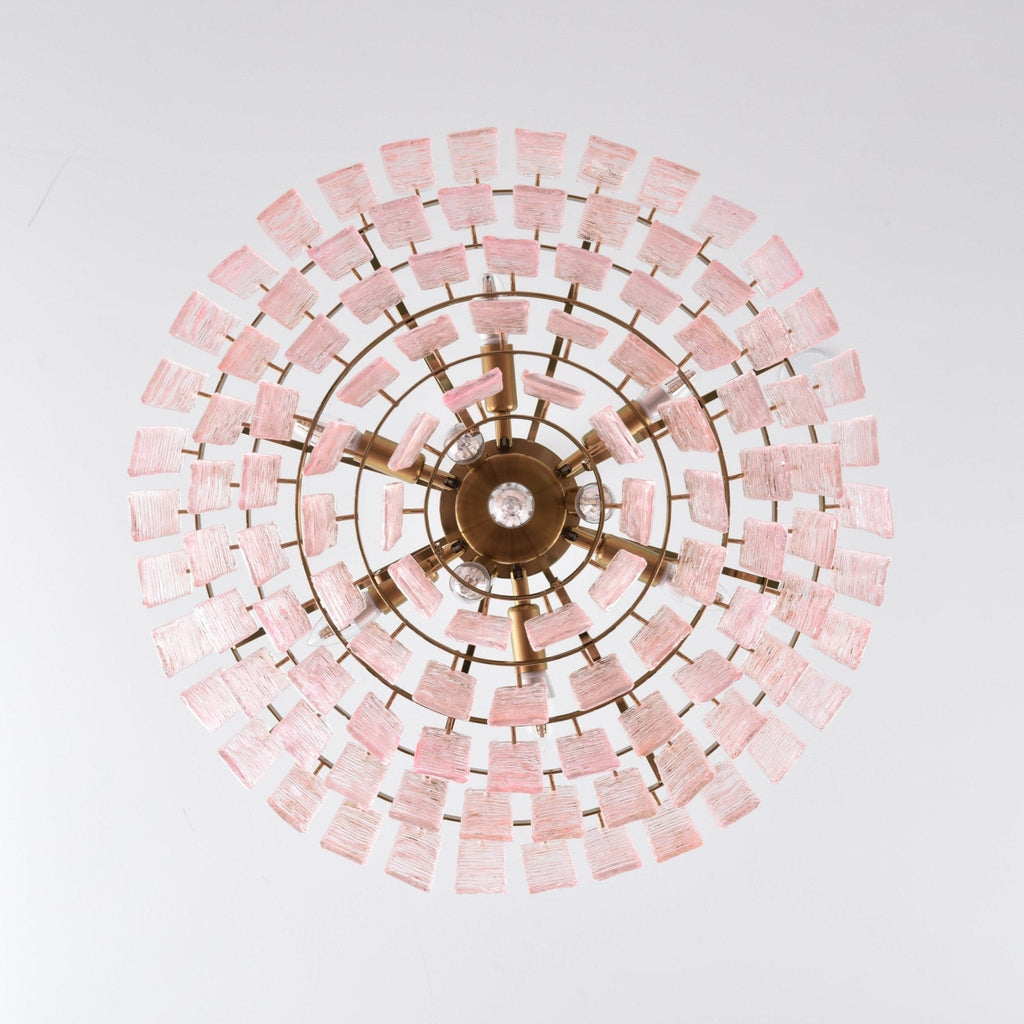 Aurora Lustre Rose Murano Verre Superposé Vintage Luxe - Neutralighting