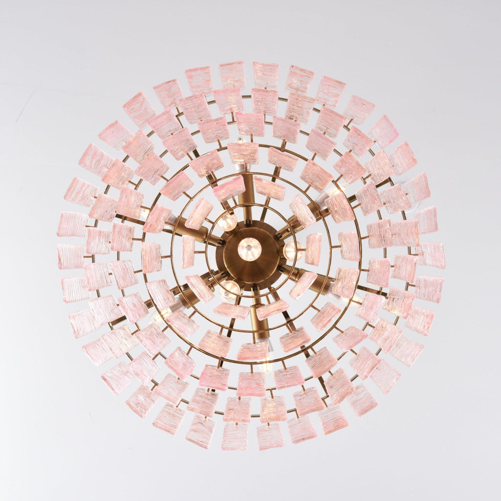 Aurora Lustre Rose Murano Verre Superposé Vintage Luxe - Neutralighting