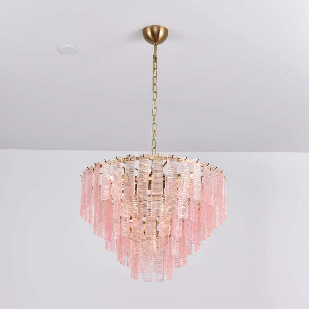 Aurora Lustre Rose Murano Verre Superposé Vintage Luxe - Neutralighting
