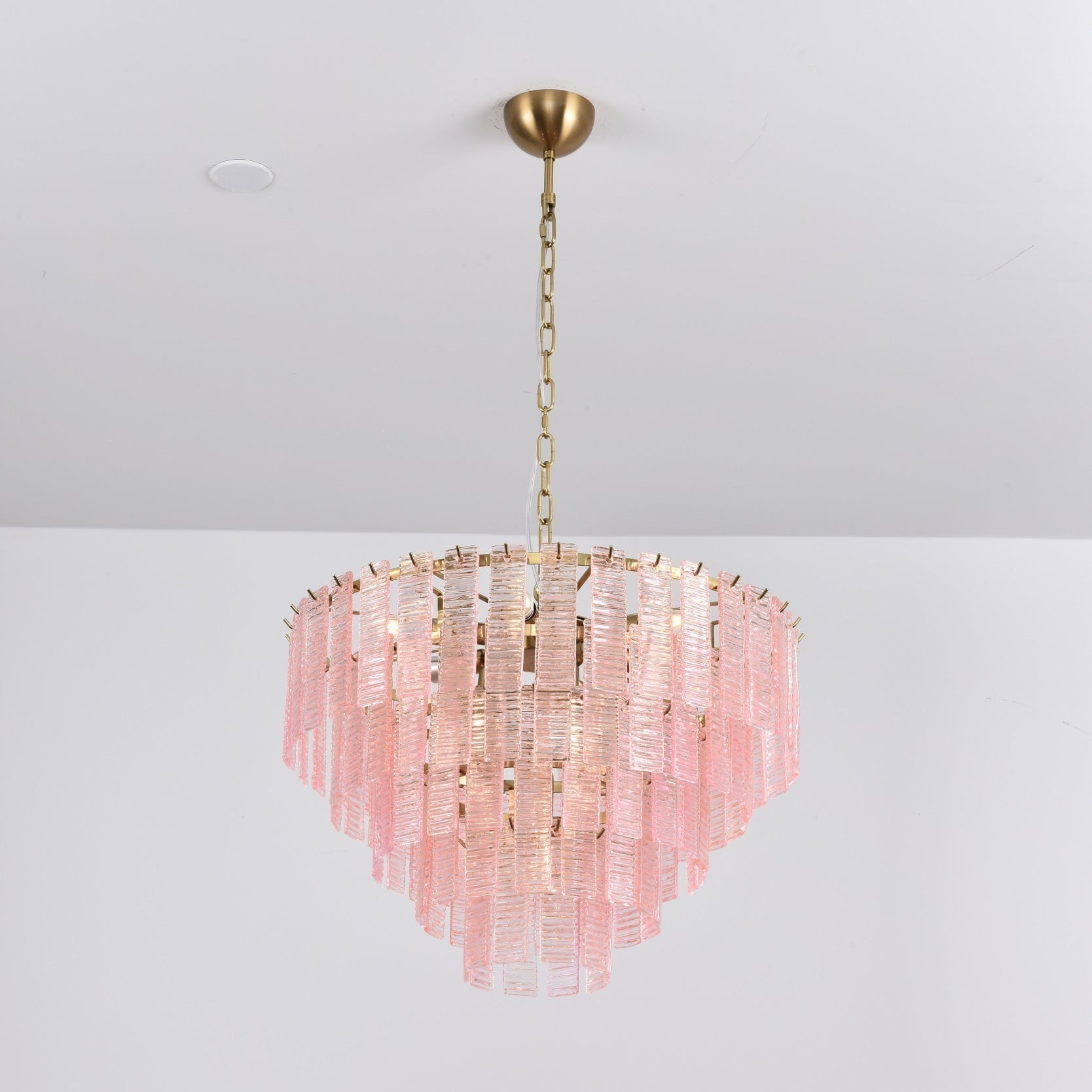 Aurora Lustre Rose Murano Verre Superposé Vintage Luxe - Neutralighting