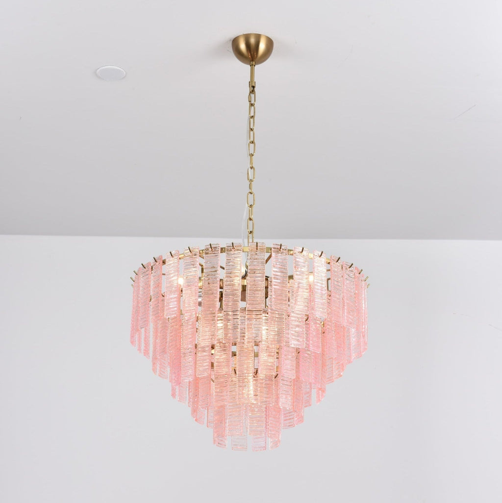 Aurora Lustre Rose Murano Verre Superposé Vintage Luxe - Neutralighting