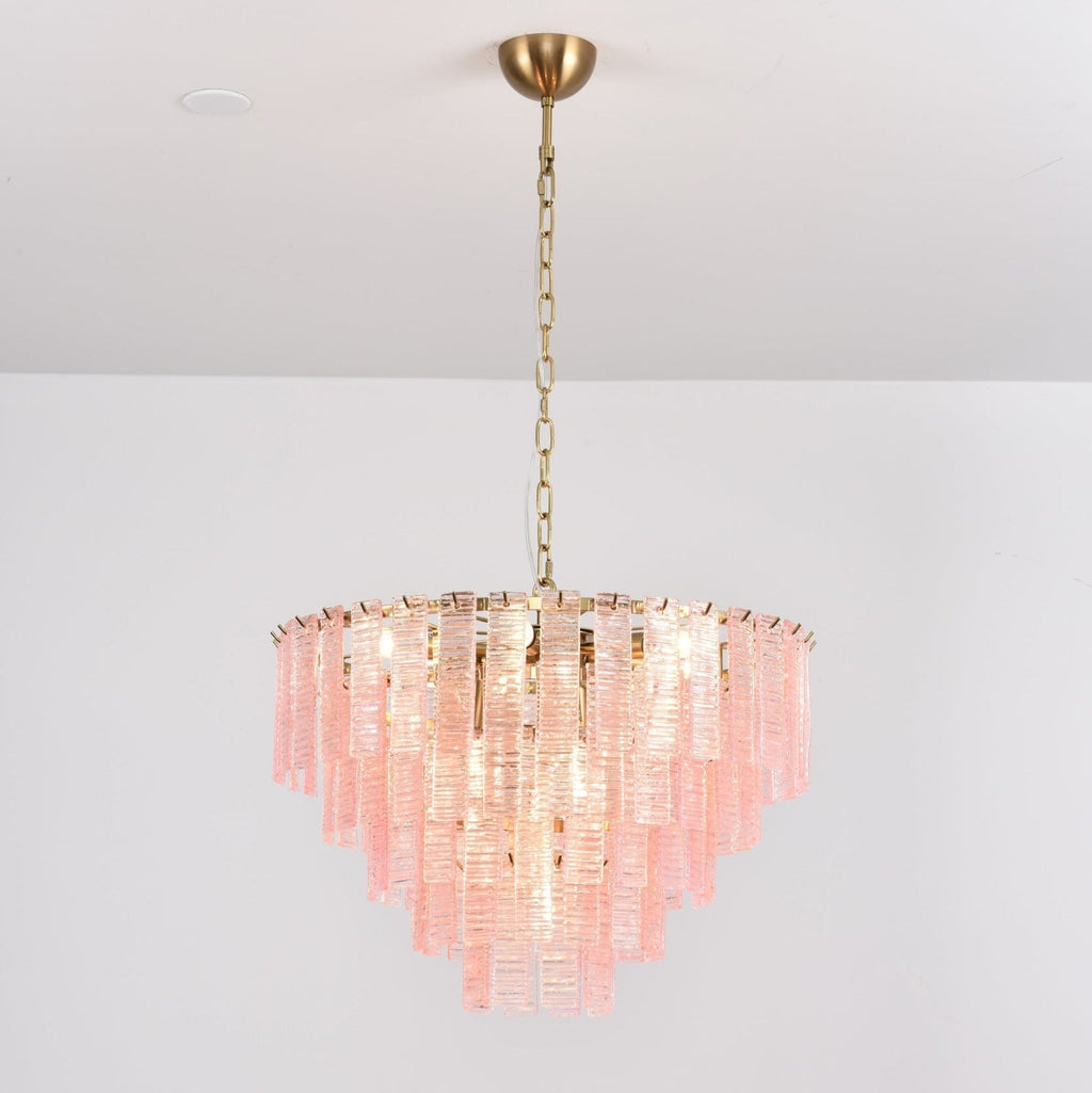 Aurora Lustre Rose Murano Verre Superposé Vintage Luxe - Neutralighting