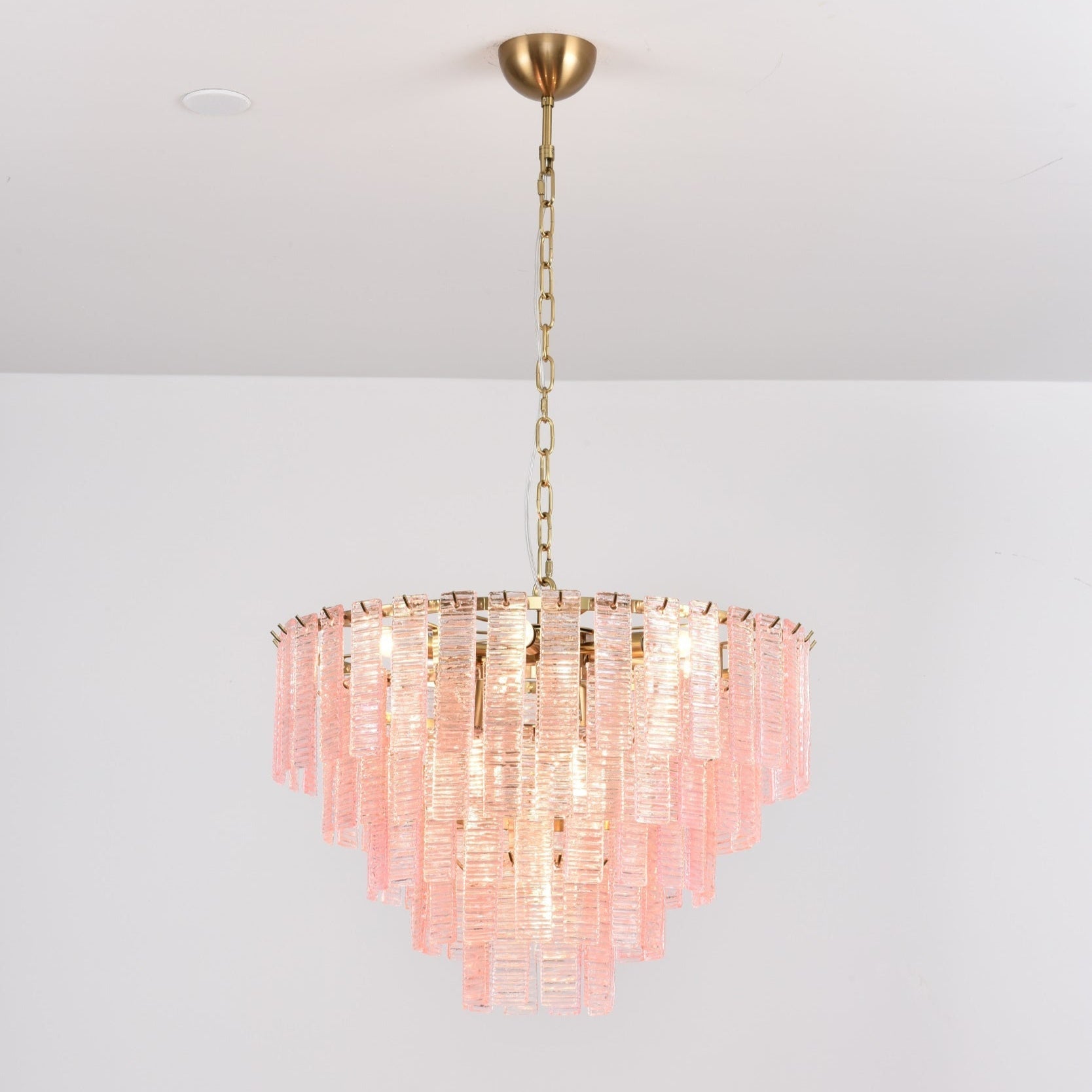 Aurora Lustre Rose Murano Verre Superposé Vintage Luxe - Neutralighting