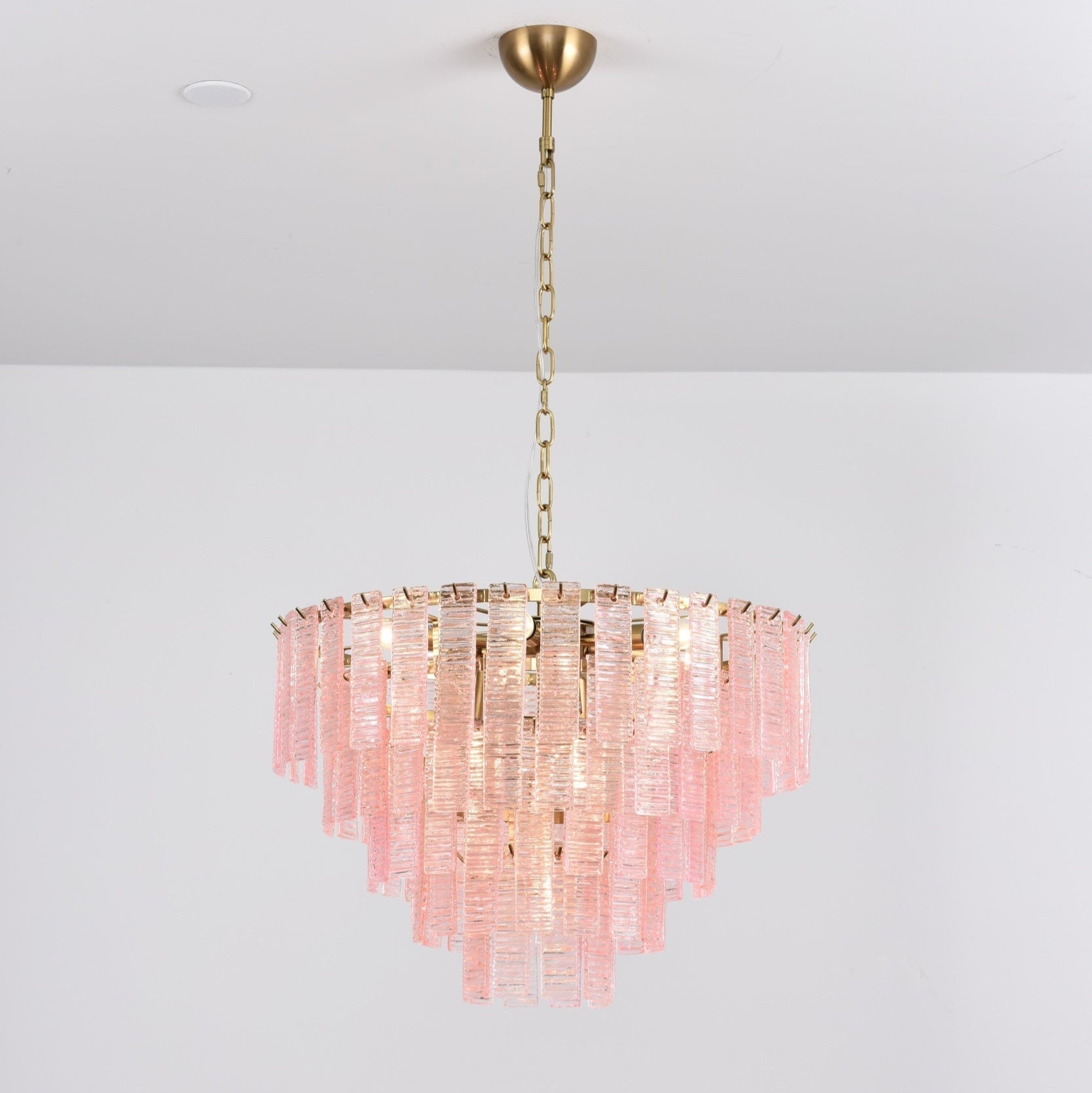 Aurora Lustre Rose Murano Verre Superposé Vintage Luxe - Neutralighting
