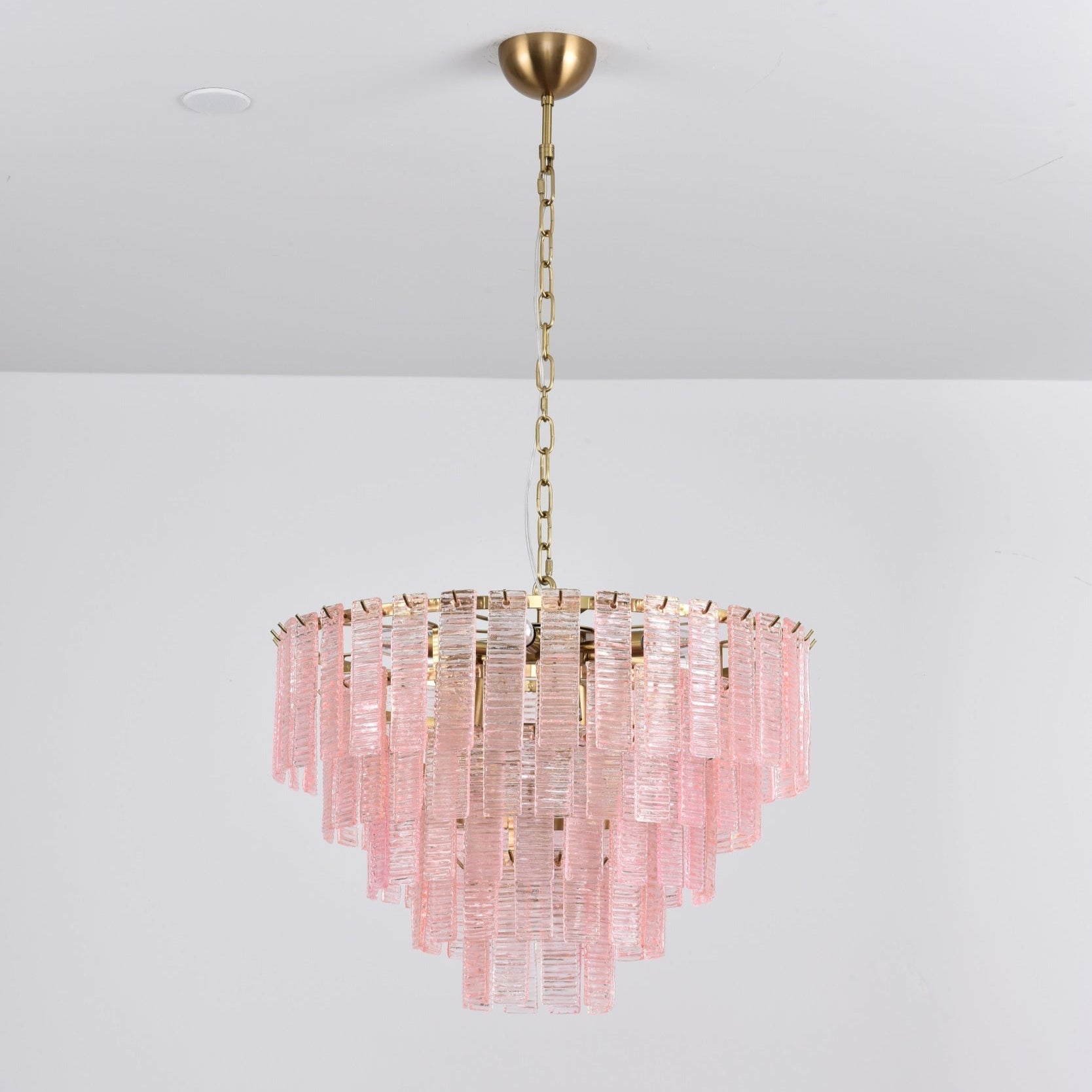 Aurora Lustre Rose Murano Verre Superposé Vintage Luxe - Neutralighting