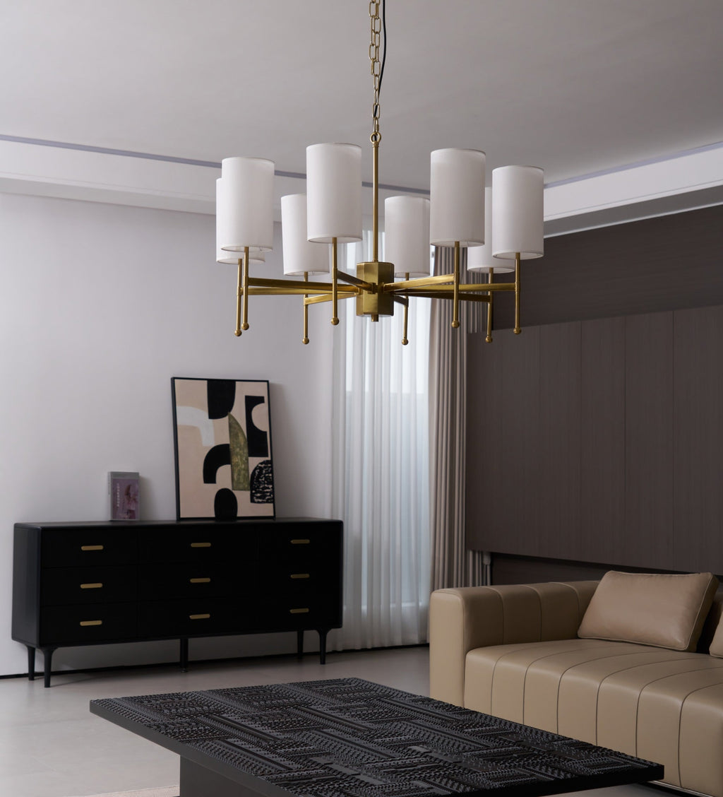 Ulcarisra Chandelier en Tissu Vintage en Laiton - Neutralighting