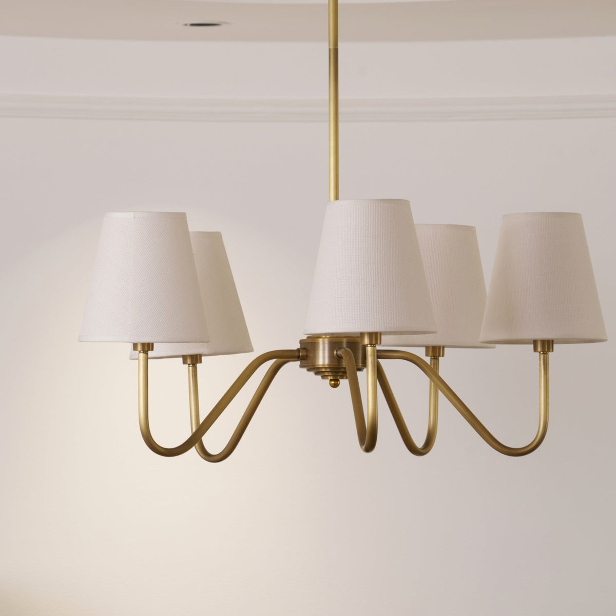 Viraean Chandelier Industriel Vintage en Laiton et Tissu - Neutralighting