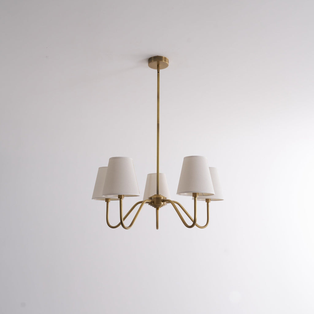 Viraean Chandelier Industriel Vintage en Laiton et Tissu - Neutralighting