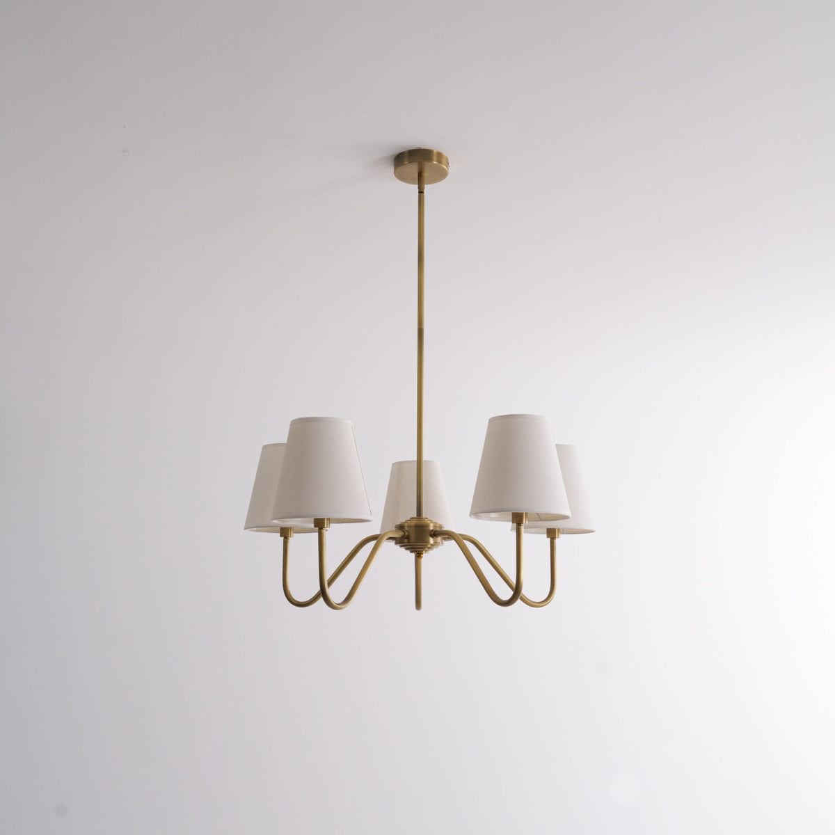 Viraean Chandelier Industriel Vintage en Laiton et Tissu - Neutralighting