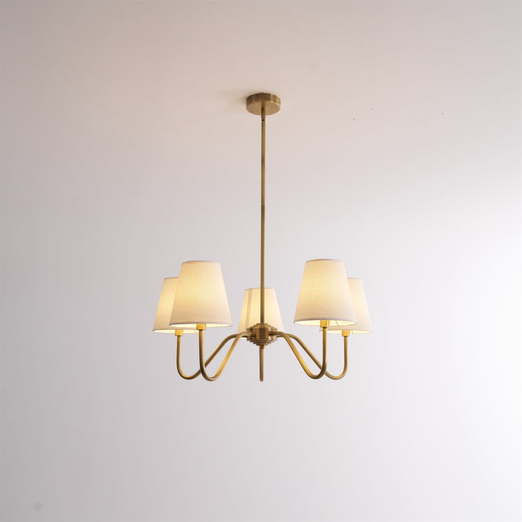 Viraean Chandelier Industriel Vintage en Laiton et Tissu - Neutralighting