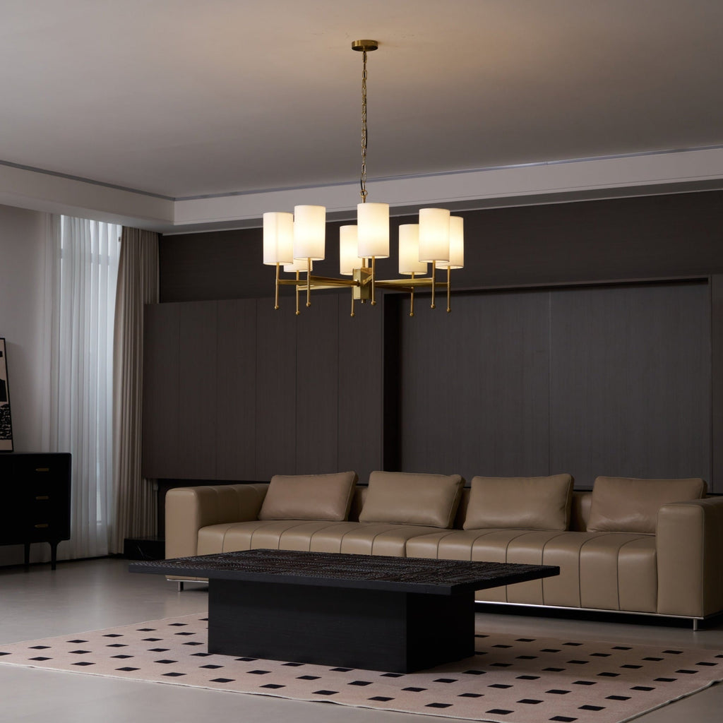 Ulcarisra Chandelier en Tissu Vintage en Laiton - Neutralighting
