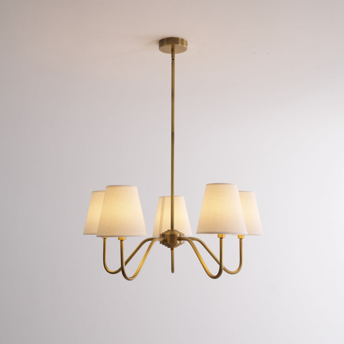 Viraean Chandelier Industriel Vintage en Laiton et Tissu - Neutralighting