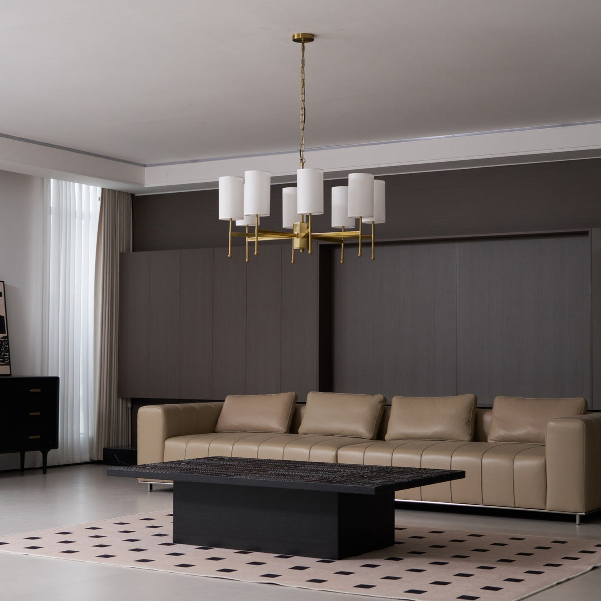 Ulcarisra Chandelier en Tissu Vintage en Laiton - Neutralighting