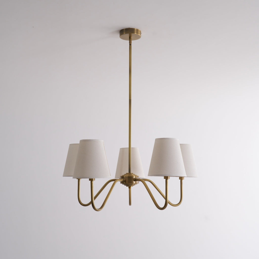 Viraean Chandelier Industriel Vintage en Laiton et Tissu - Neutralighting