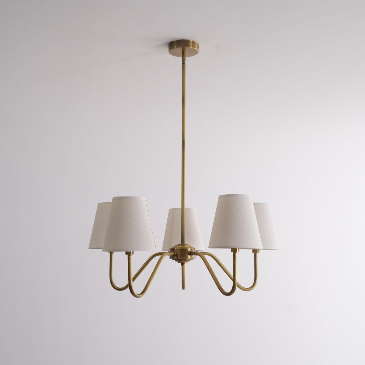 Viraean Chandelier Industriel Vintage en Laiton et Tissu - Neutralighting