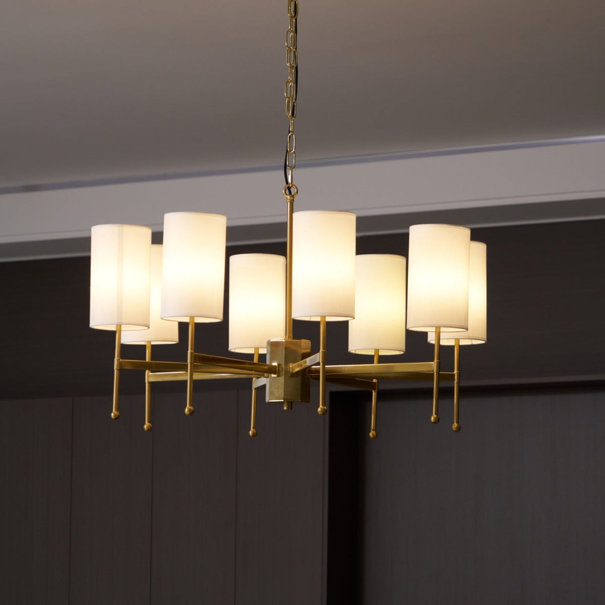 Ulcarisra Chandelier en Tissu Vintage en Laiton - Neutralighting