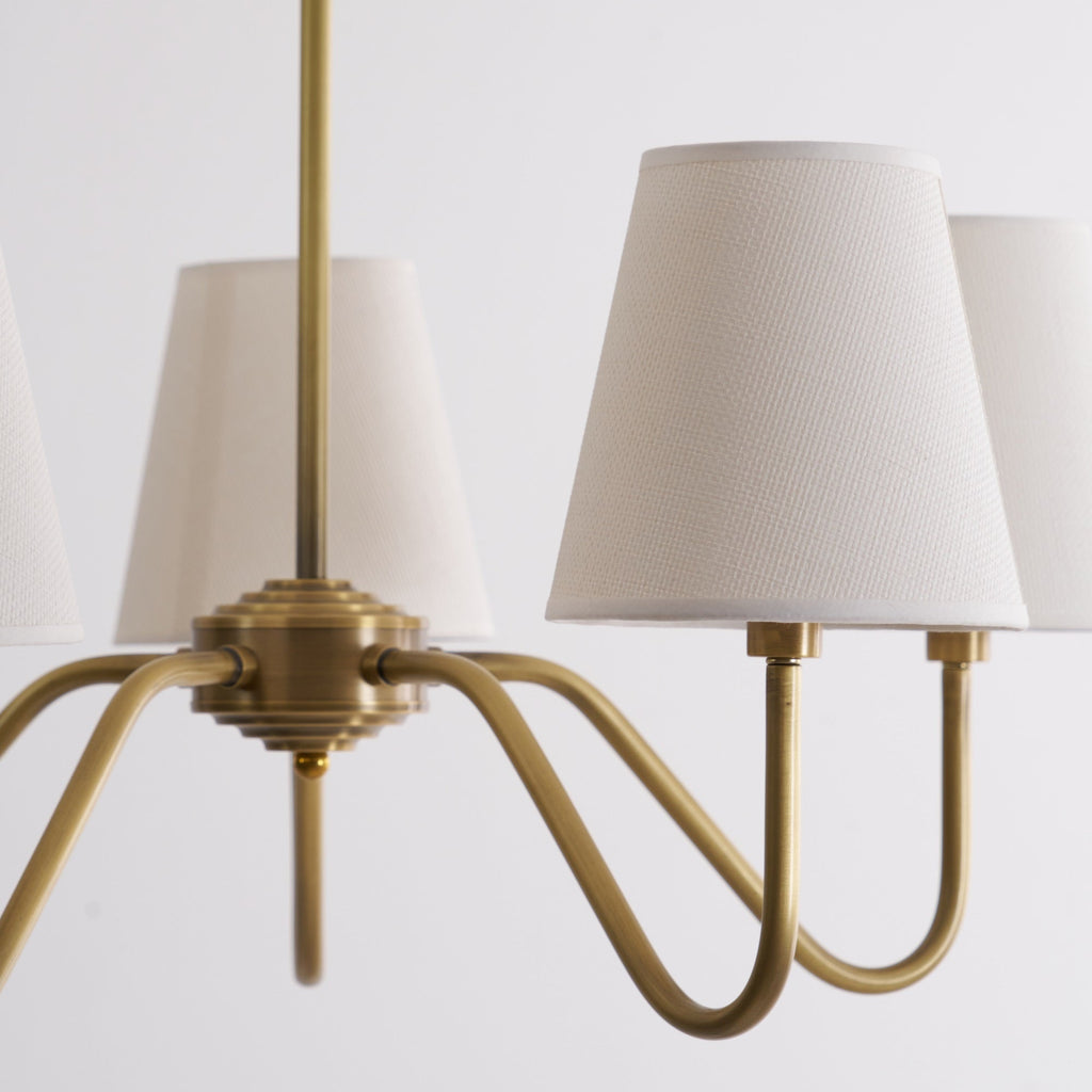 Viraean Chandelier Industriel Vintage en Laiton et Tissu - Neutralighting