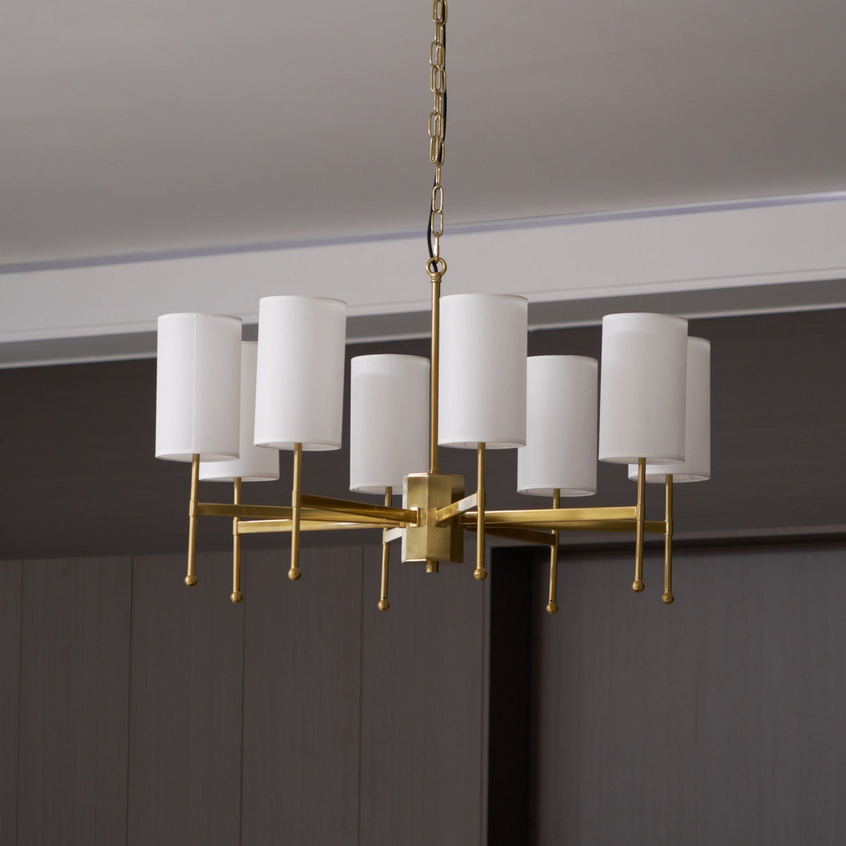 Ulcarisra Chandelier en Tissu Vintage en Laiton - Neutralighting