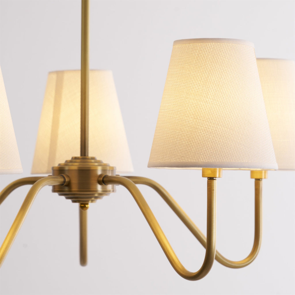 Viraean Chandelier Industriel Vintage en Laiton et Tissu - Neutralighting