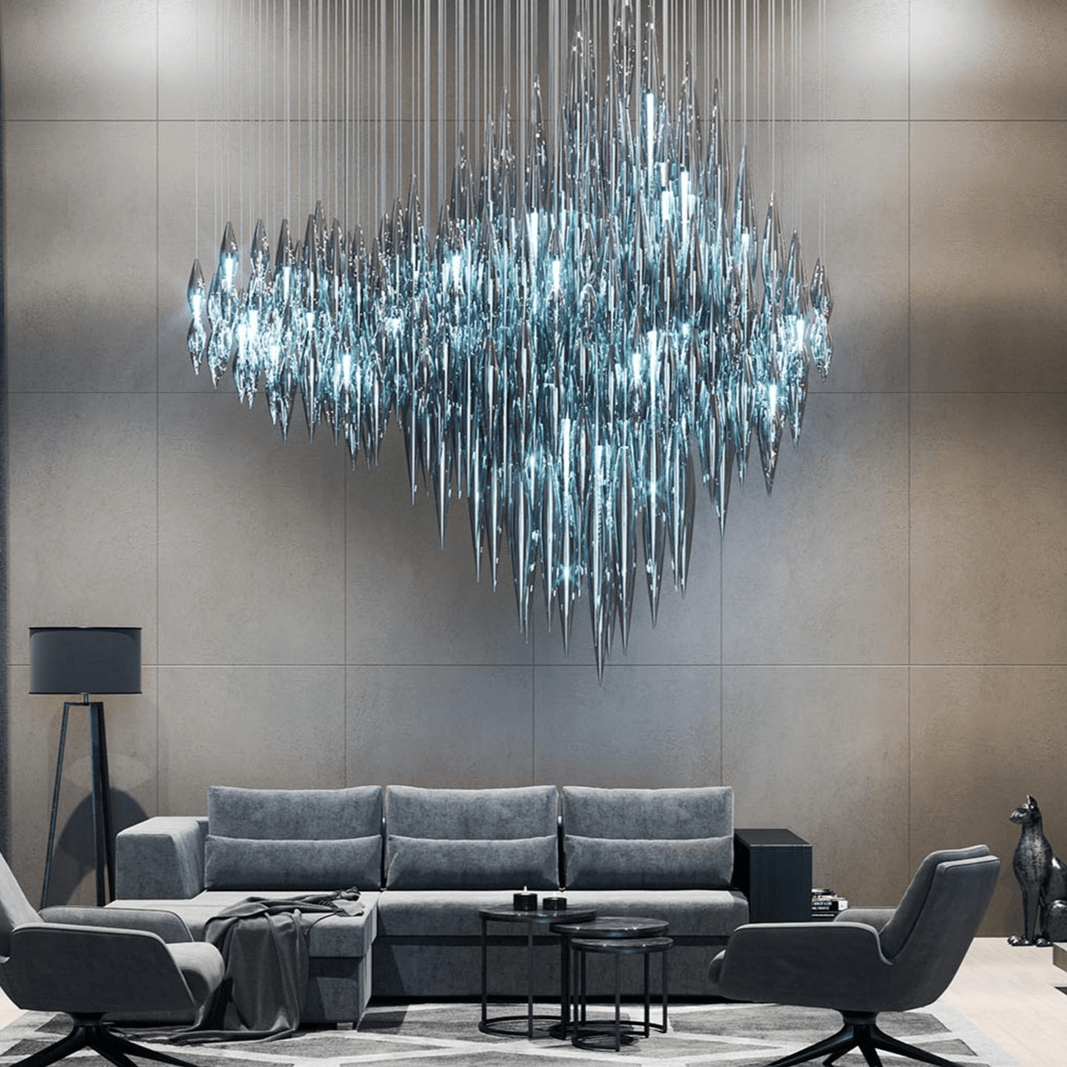 Oloren Chandelier Cristal Prismatique Luxe - Neutralighting