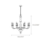Emirel Lustre Vintage à 8 Lumières en Bois et Métal - Neutralighting