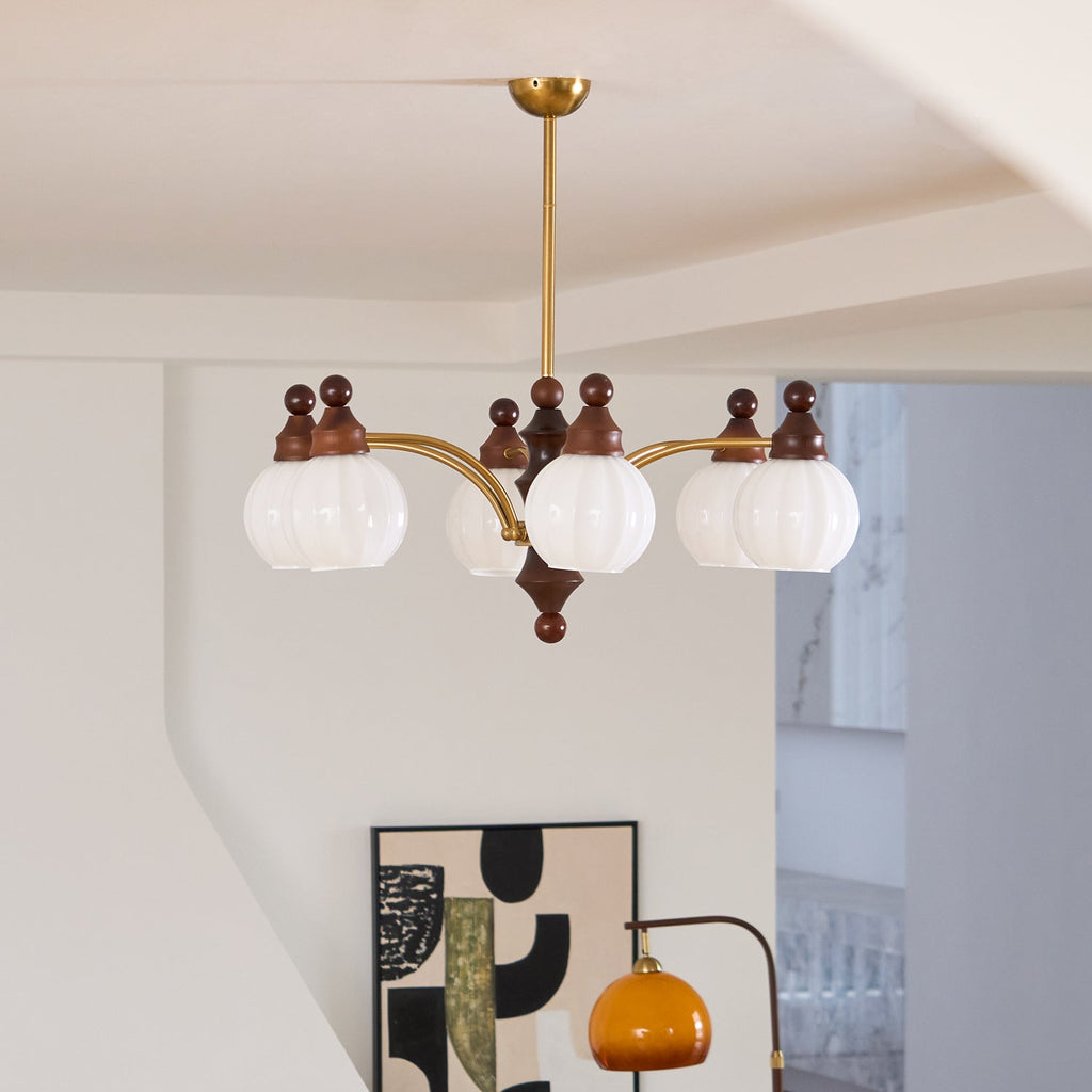 Lustra Chandelier Blossom avec Abat-jours en Verre - Neutralighting