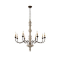 Emirel Lustre Vintage à 8 Lumières en Bois et Métal - Neutralighting