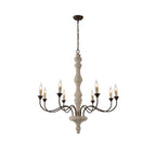 Emirel Lustre Vintage à 8 Lumières en Bois et Métal - Neutralighting