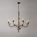 Emirel Lustre Vintage à 8 Lumières en Bois et Métal - Neutralighting