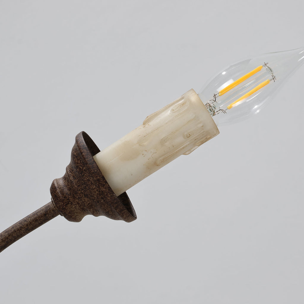 Emirel Lustre Vintage à 8 Lumières en Bois et Métal - Neutralighting